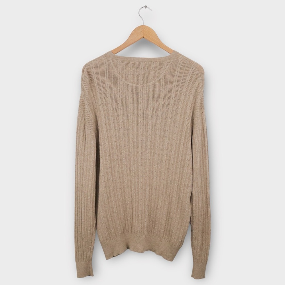 Pendleton Beige Cable Knit Ribbed Sweater Men’s L… - image 6